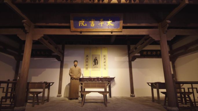 扬中博物馆内景太平书院蜡像再现A021