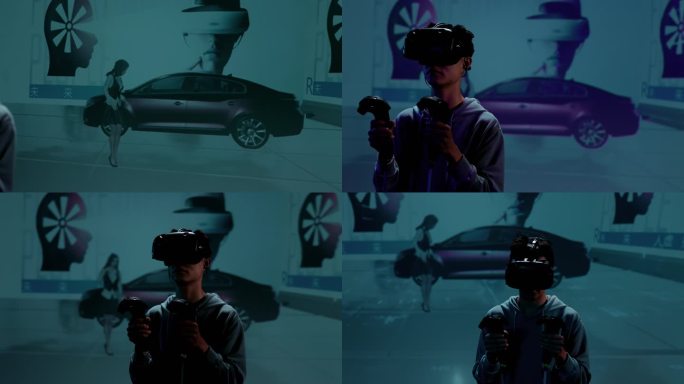 【4K】男子VR体验VR虚拟现实VR游戏