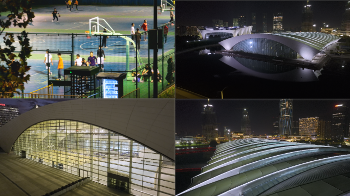 【4K60帧】上海东方体育中心夜景航拍