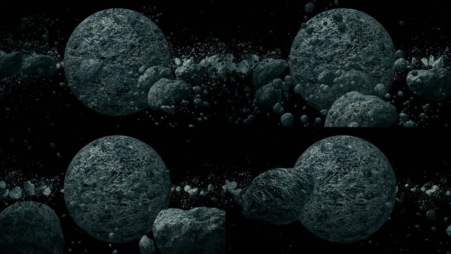 黑暗系宇宙星球大爆炸三维动画视频素材