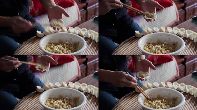 4K春节冬至传统美食包饺子水饺