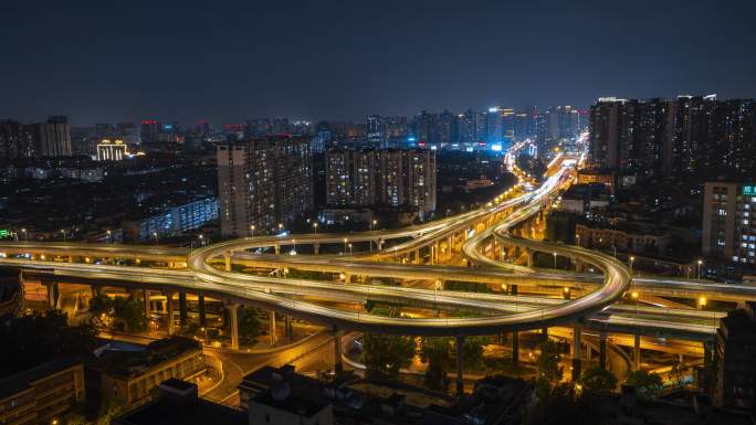 成都二环高架路_营门口立交_夜景固定延时