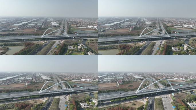 4K原素材-上海临港新片区地标道路