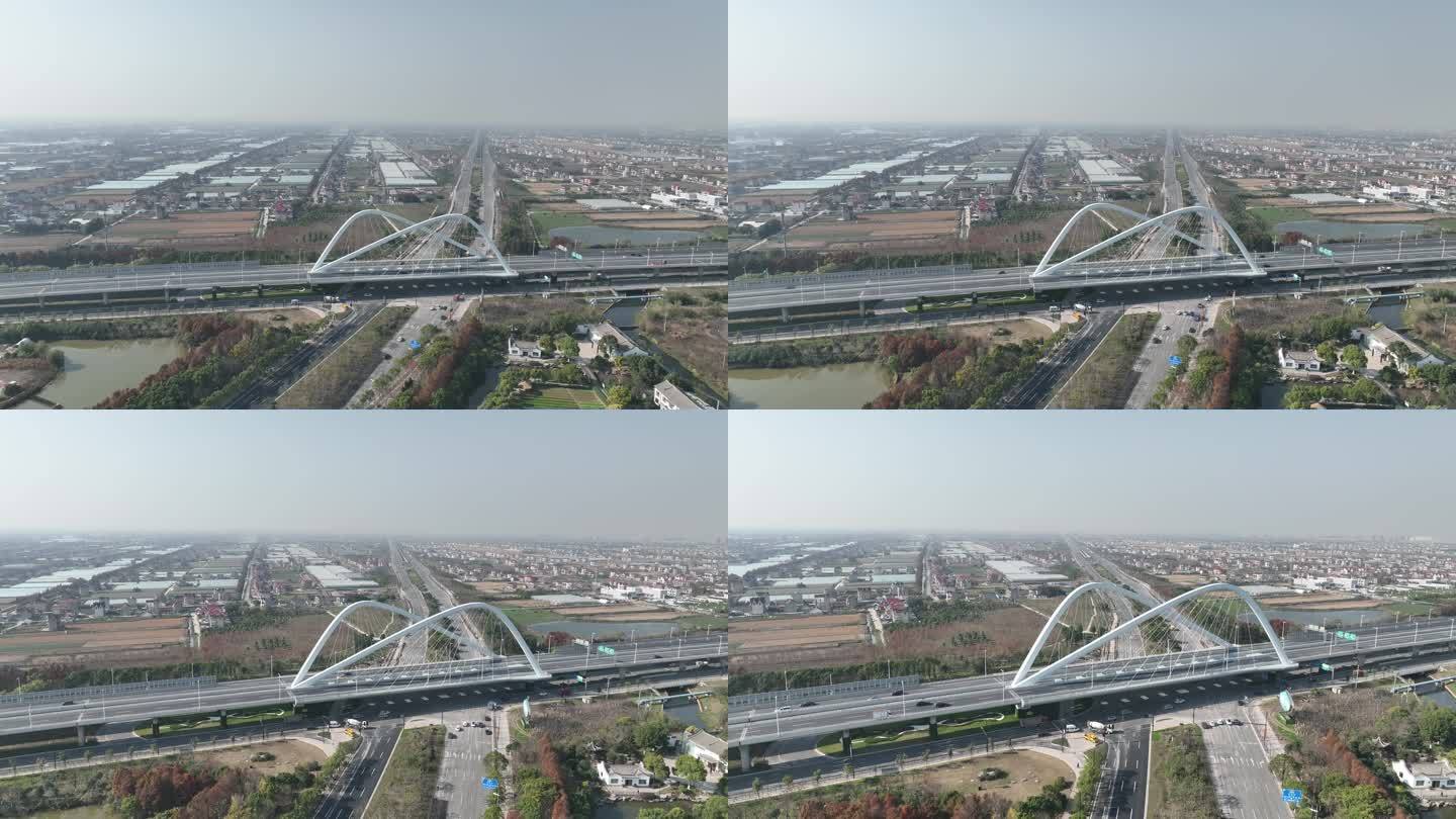 4K原素材-上海临港新片区地标道路