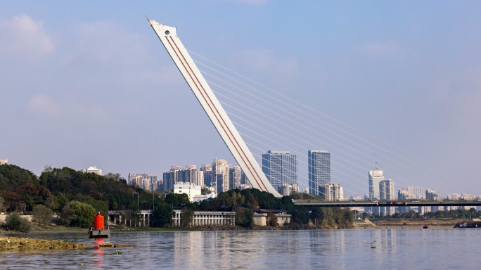 跨度最大的竖琴式斜拉桥