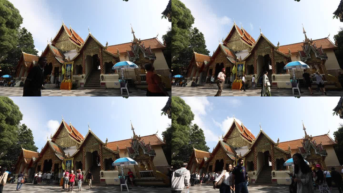 泰国清迈寺庙旅游延时摄影