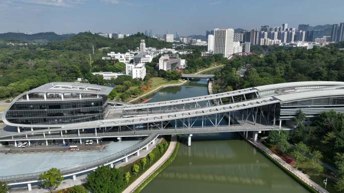 深圳南山区大学城科技图书馆航拍