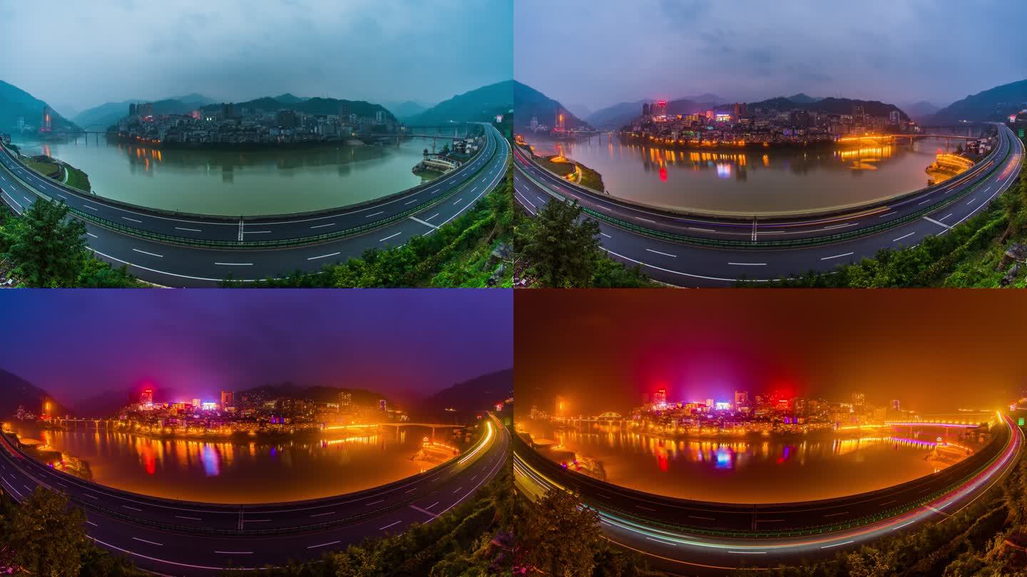 紫阳县城高速夜景