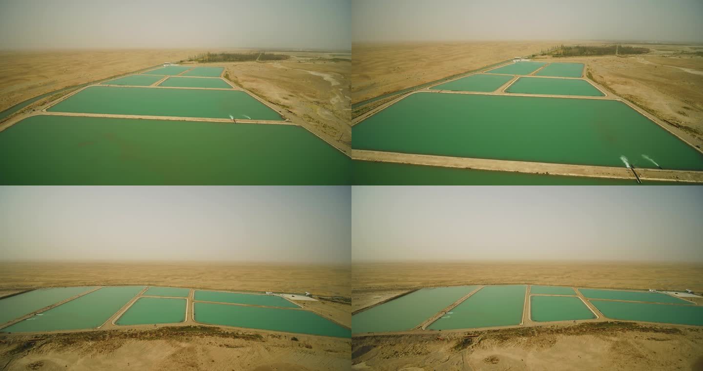 沙漠地区饮用水源航拍