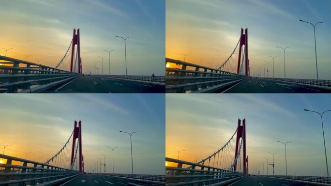 夕阳下的黄河大桥