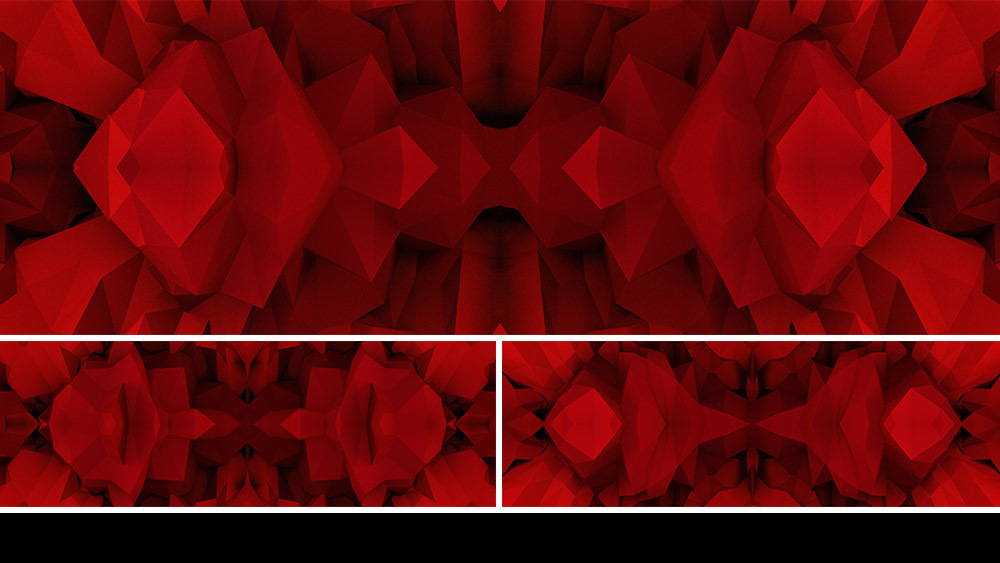 【宽屏时尚背景】立体红色空间几何抽象视觉