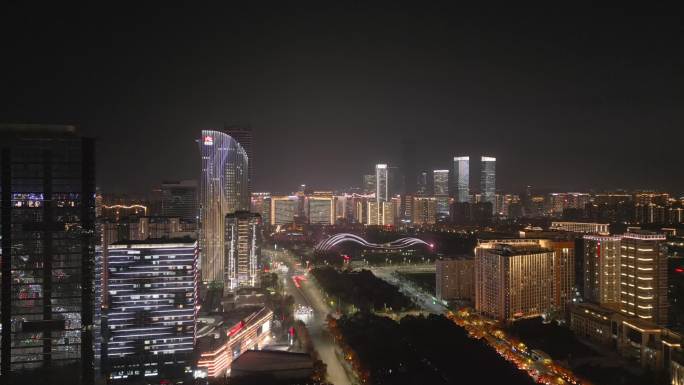 4k西安高新区CBD夜景