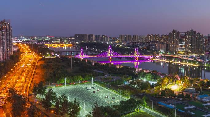 通州大运河夜景延时