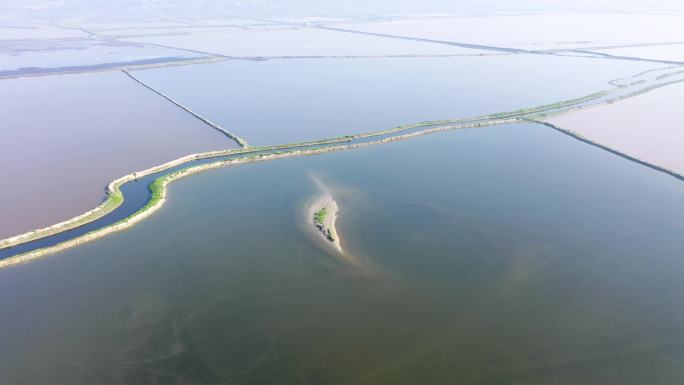 山西运城美丽盐湖景色