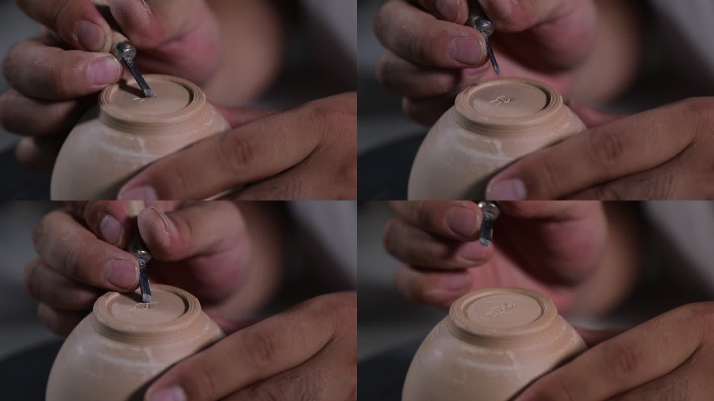 陶艺大师制作陶艺过程 非遗文化