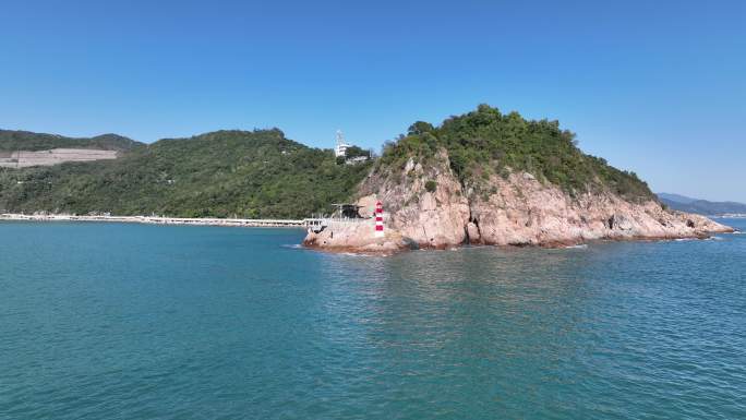 深圳 盐田 海滨栈道 背仔角 灯塔 航拍