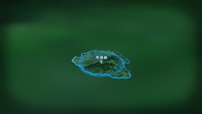 4K大气大同市浑源县地图面积人口信息展示