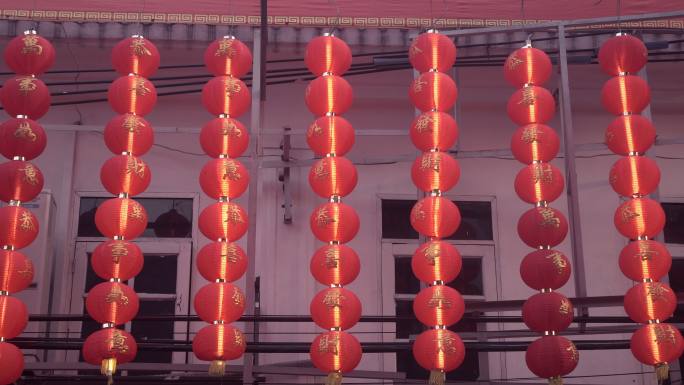 中国春节期间的中国灯笼。