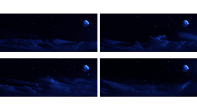 【HD天空】唯美夜晚月亮薄云月空暗夜烟云