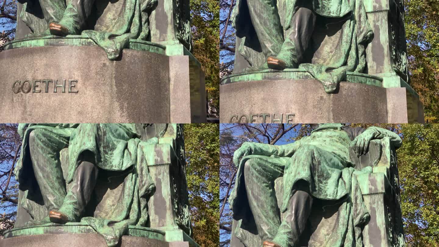 维也纳歌德雕像实拍高清素材空镜