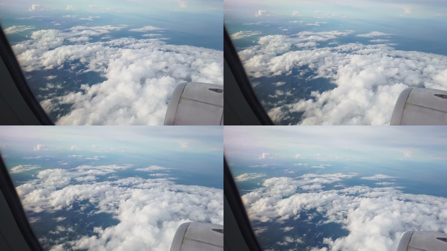 飞机的天空视图出差高空视角客机