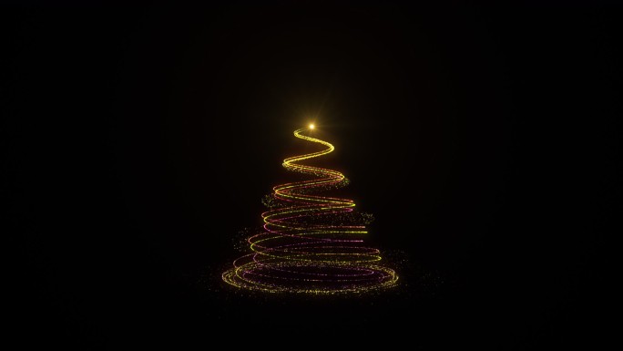 【透明通道】黄色圣诞树线条