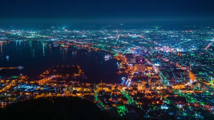 日本北海道札幌夜景延时摄影