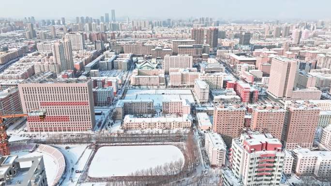 哈尔滨工业大学雪后航拍