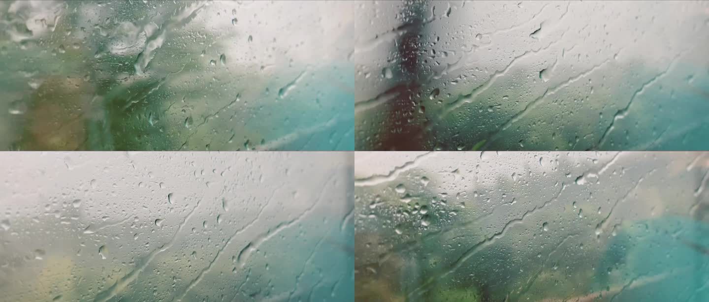 下雨天的火车车窗