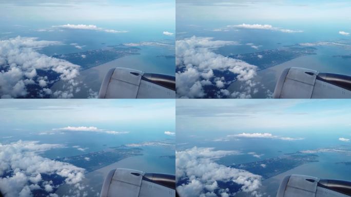 从飞机上俯瞰泰国南部的宋克拉省