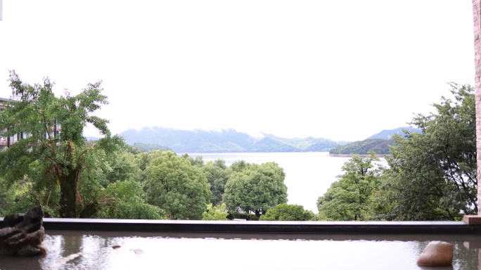 千岛湖8k风景拍摄 水池外风景