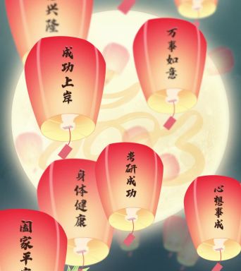 中秋许愿孔明灯ae模板