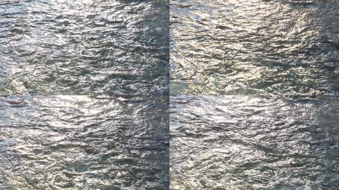 4K波光粼粼的水流-冬天河水解冻