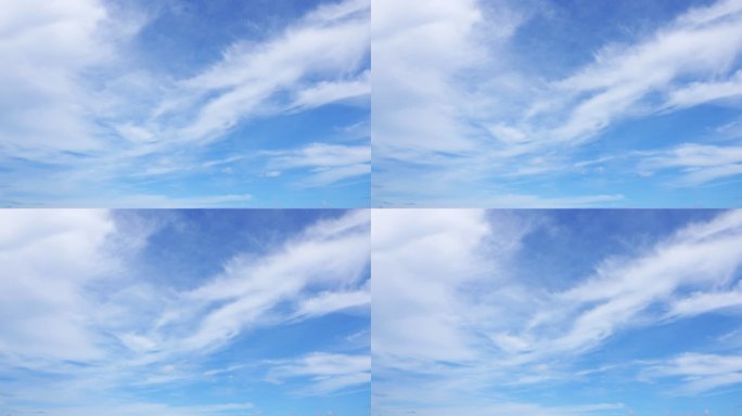 4K：晴空万里蓝天白云空镜