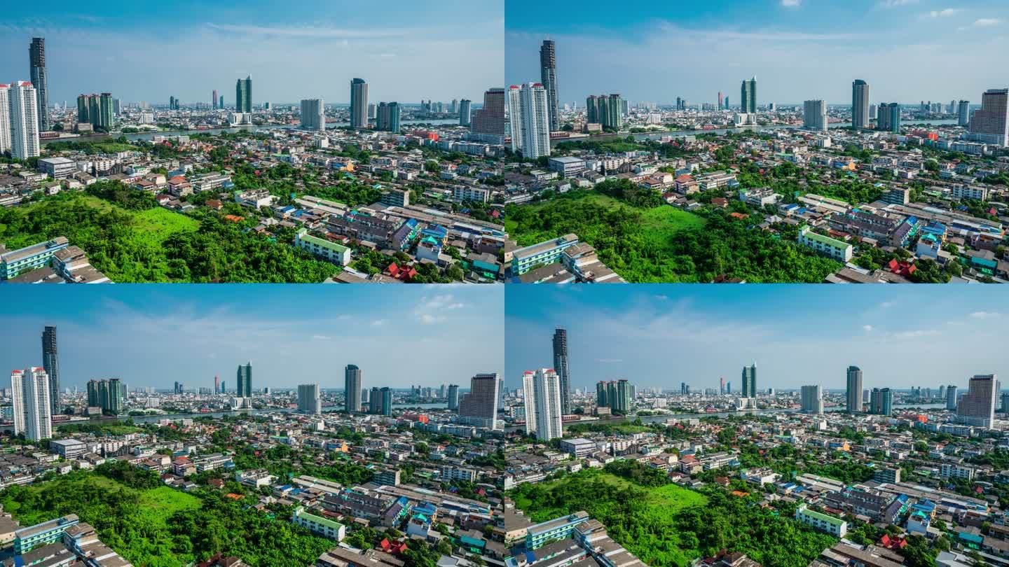 曼谷城市蓝天白云