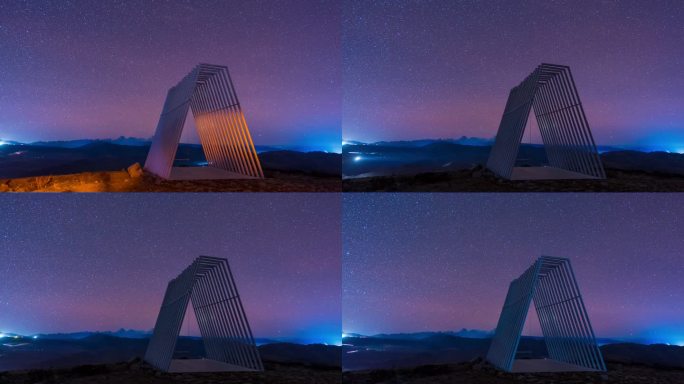 四川甘孜格底拉姆天空之城延时双子座流星雨