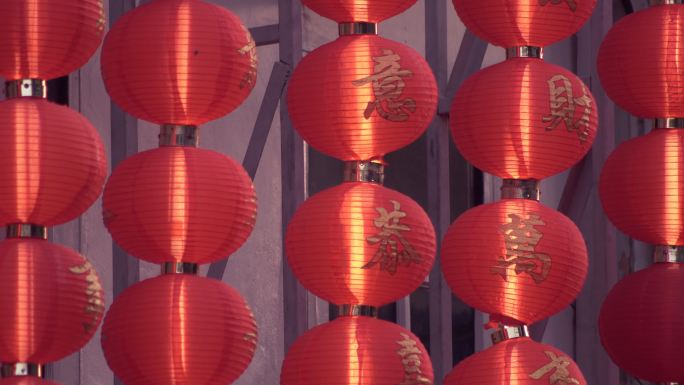 中国春节期间的中国灯笼。