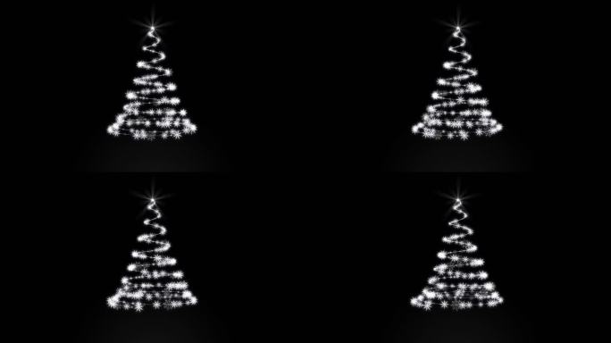 【透明通道】白色圣诞树线条