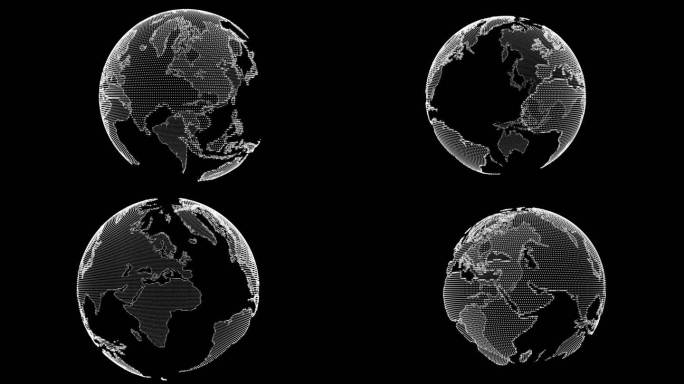 黑暗背景下4k分辨率的粒子地球