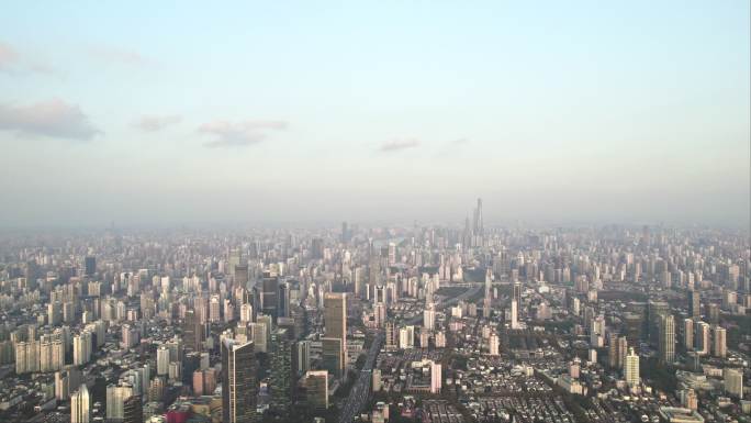 上海静安区商圈航拍