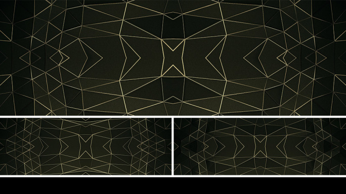 【宽屏时尚背景】黑金边框炫酷几何空间立体