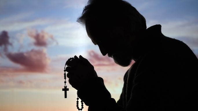 祈祷祈祷祷告剪影基督教