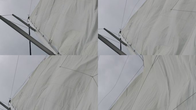 帆在风中扇动船帆视频通用素材空镜头