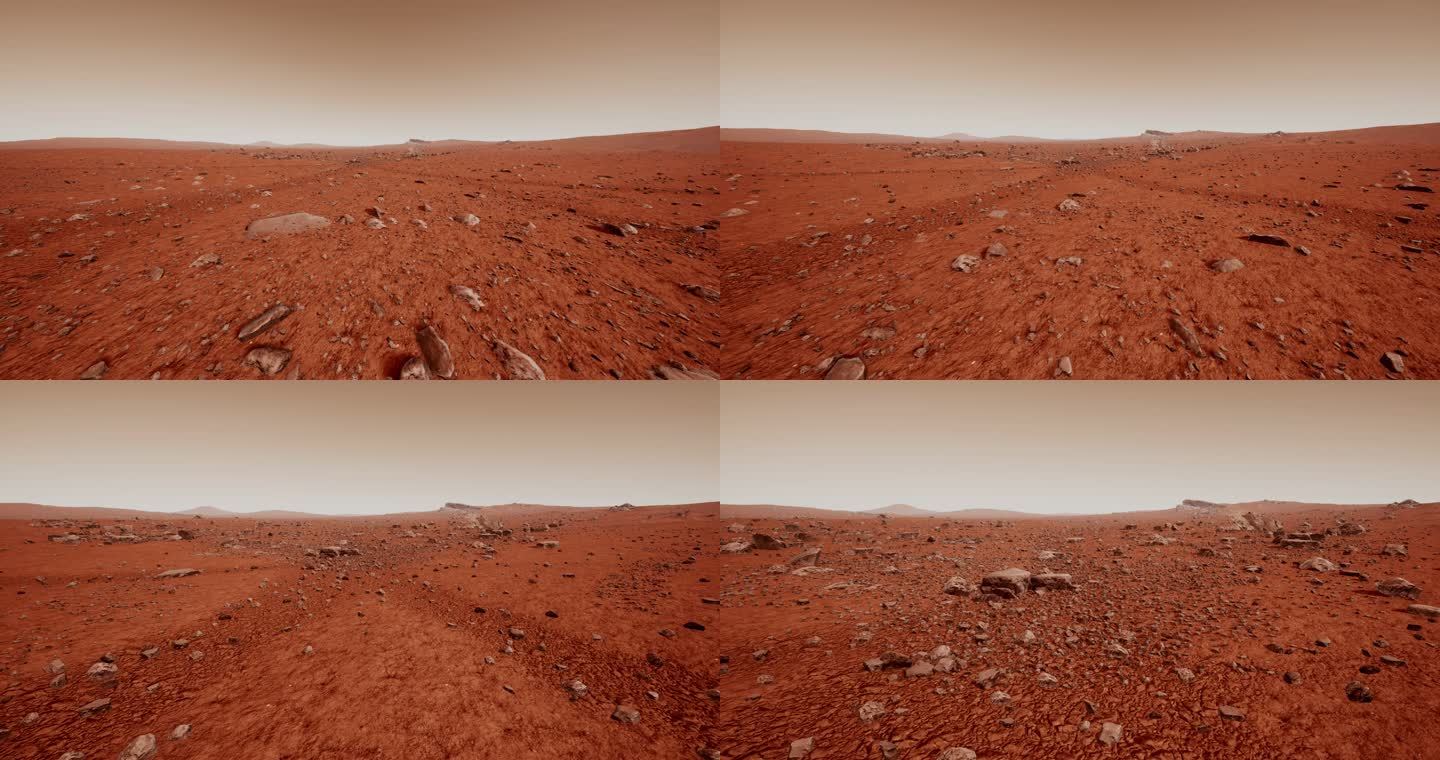 火星表面布满了小岩石和红砂