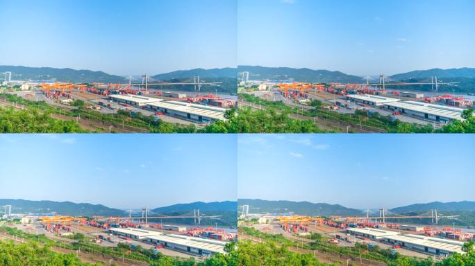 重庆 果园港 延时 天空 工业