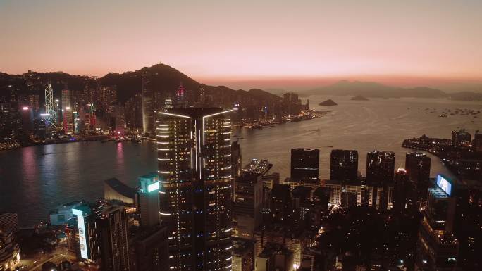 香港城市夜景香港城市夜景维多利亚港金融中