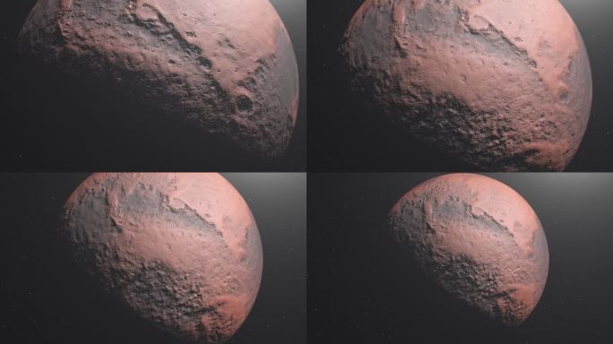 火星深空近景火星表面火星三维3D动画火星