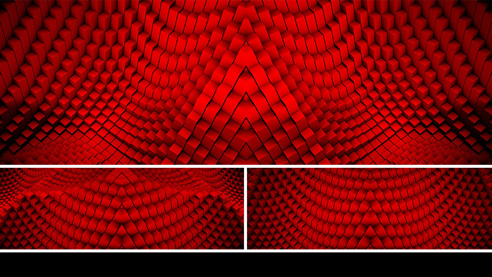 【宽屏时尚背景】红黑韵律方块创意几何矩阵