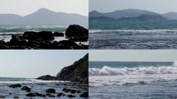 伤感大海海边涨潮海浪