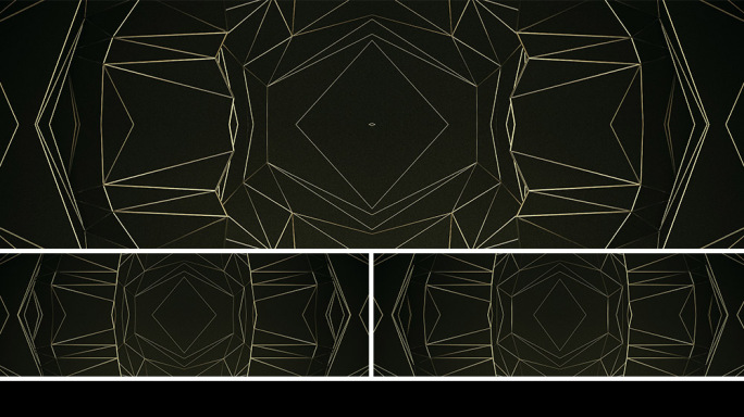 【宽屏时尚背景】黑金边框创意几何立体空间
